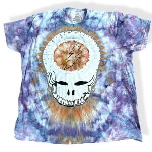 handmade tie dyed 3XL grateful dead steal your face tshirt